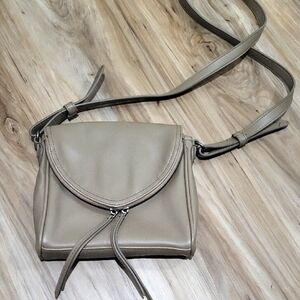 A&F Tan Crossbody Bag with Adjustable Straps and Metal Hardware